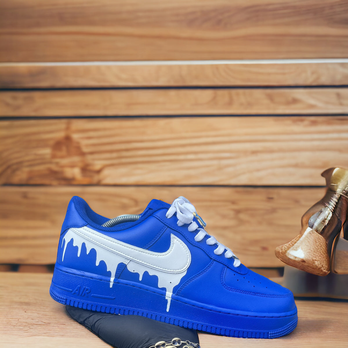 Custom Blue and White Drip AF1s - Kiaun's Customs LLC