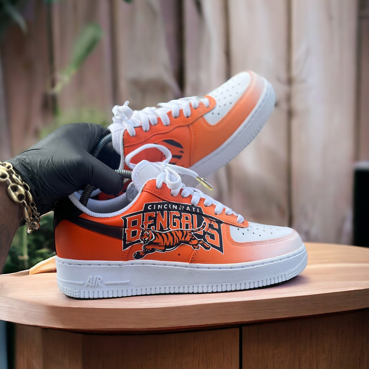 Custom Cincinatti Bengals Air Force 1s - Kiaun's Customs LLC