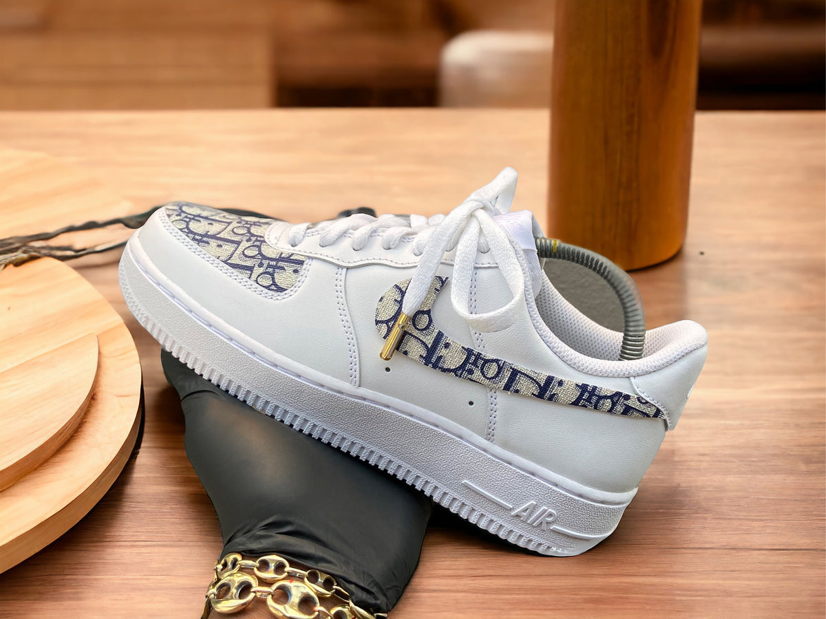 Custom Blue Dior Af1s - Kiauns Customs LLC