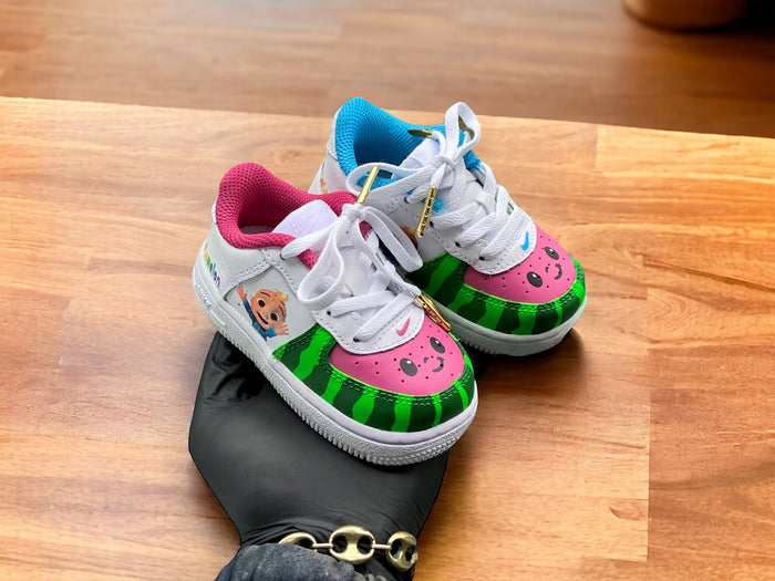 Custom Cocomelon Themed Af1s. - Kiauns Customs LLC