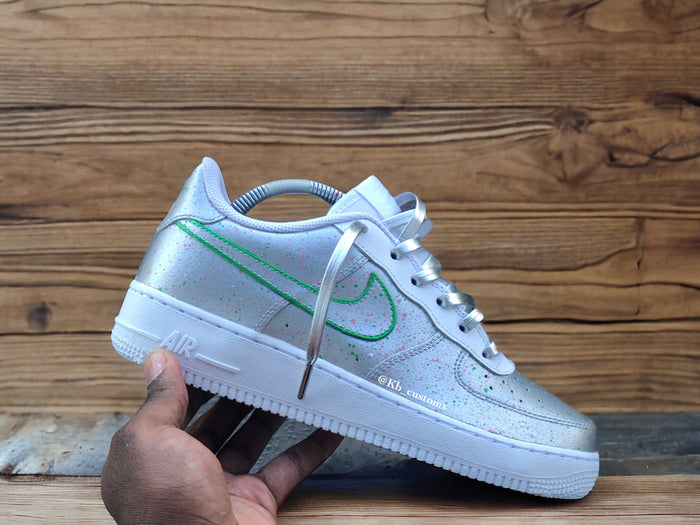 Custom Metallic Silver Air Force 1 - Kiauns Customs LLC