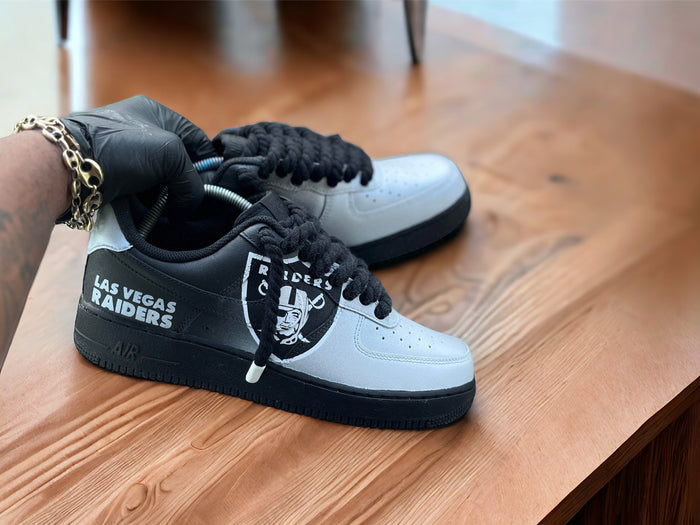 Custom Las Vegas Raiders Themed AF1s - Kiauns Customs LLC