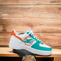 Custom Miami Dolphin Themed Air Force 1s - Kiaun's Customs LLC