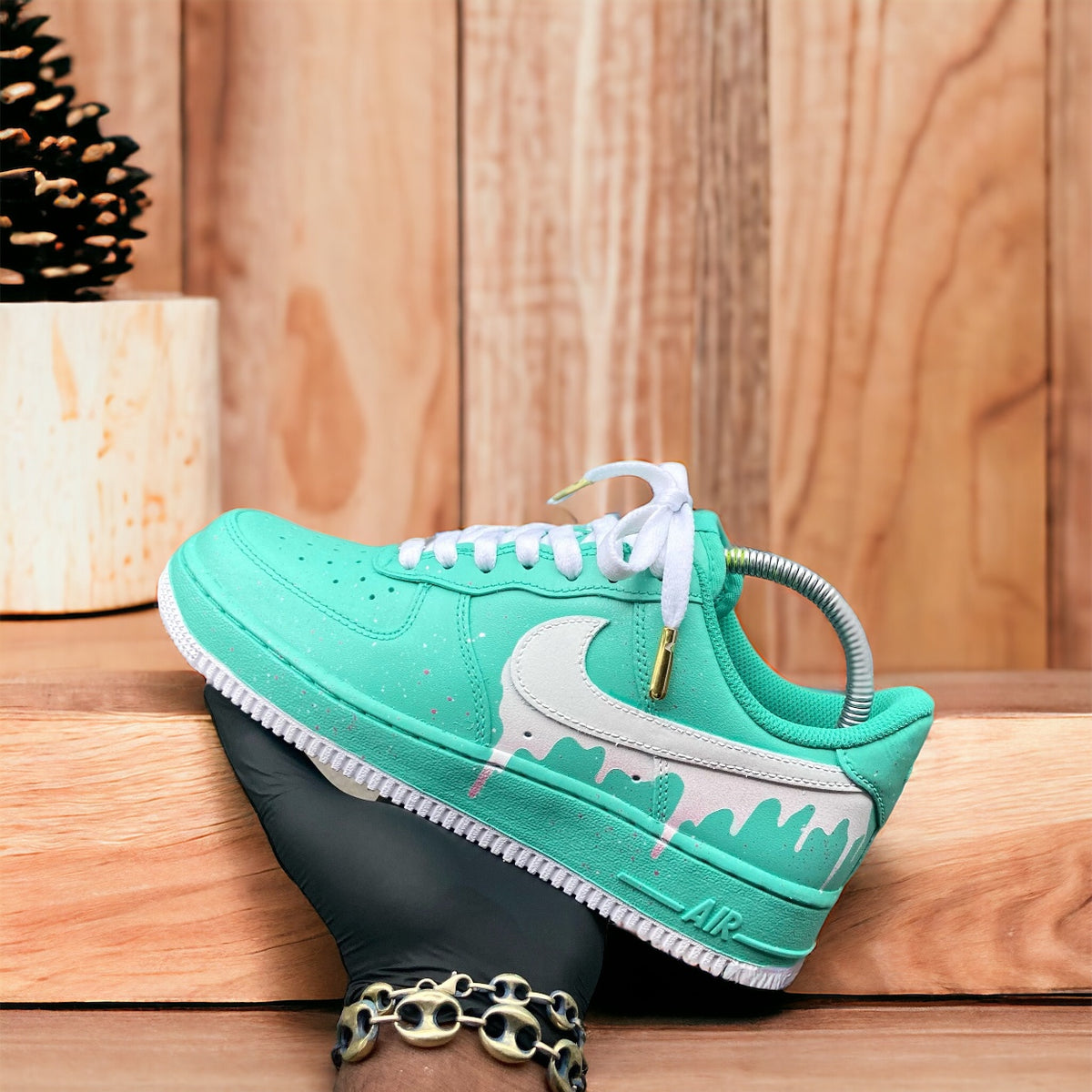 Custom Tiffany Blue Drip Af1 - Kiaun's Customs LLC