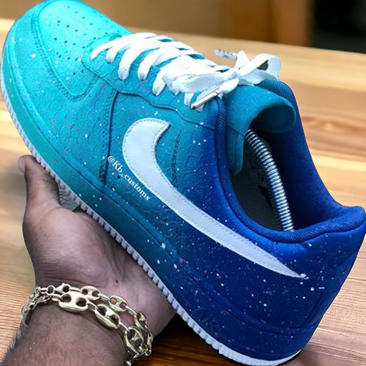 Custom Turquoise Air Force 1s - Kiaun's Customs LLC