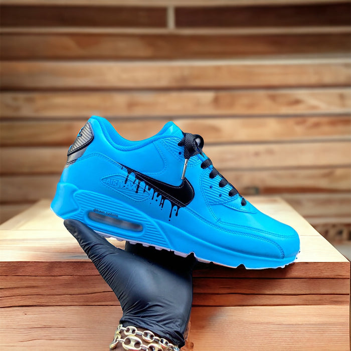 Custom Baby Blue Drip Airmax 90 - Kiaun's Customs LLC