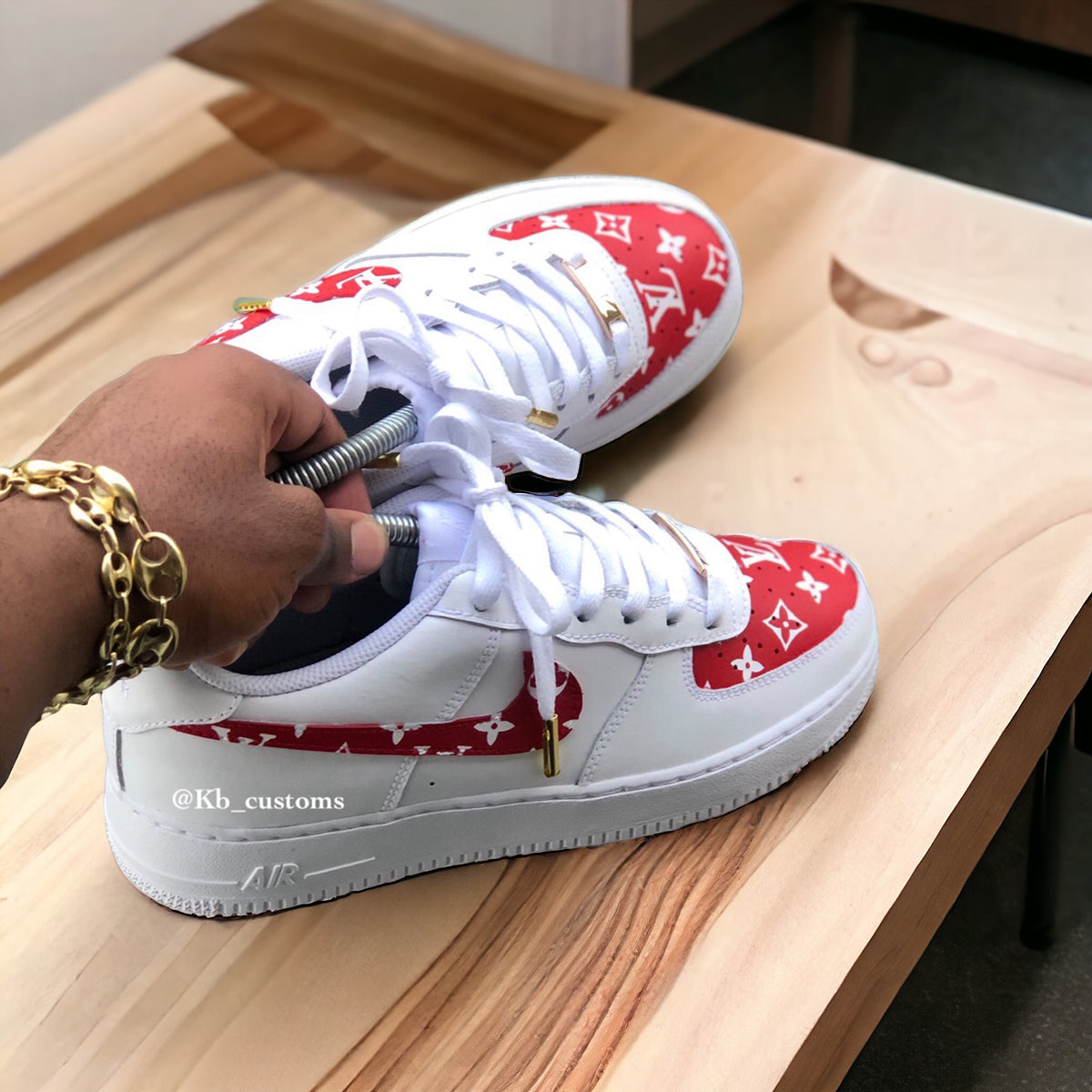 Custom lv  Air Force 1s - Kiaun's Customs LLC