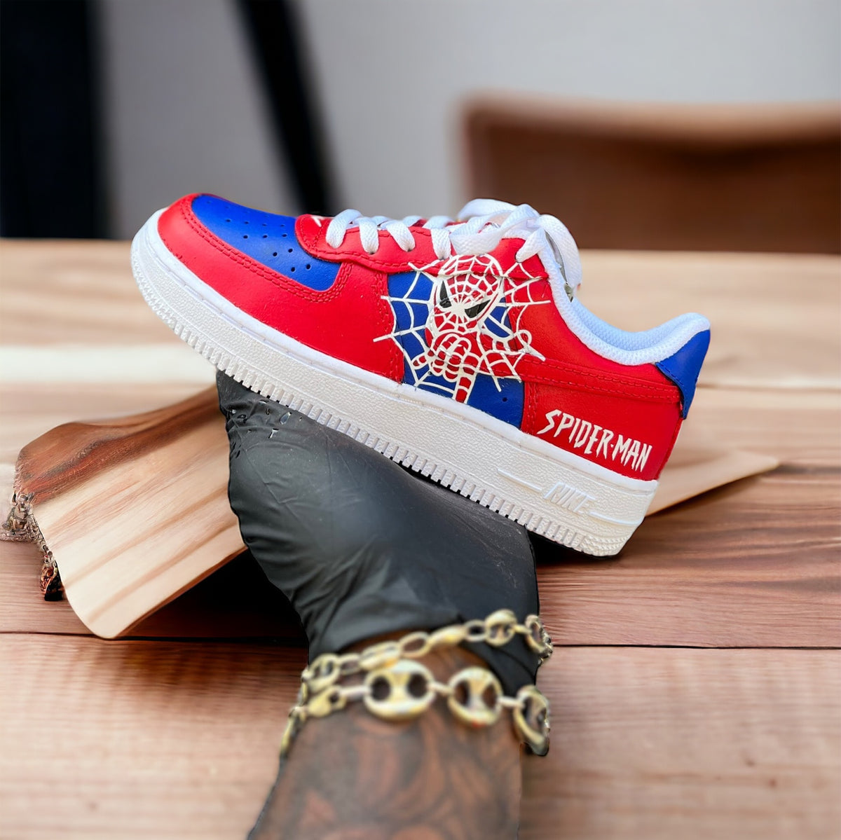 Custom Nike Air force 1s Spiderman Themed - Kiauns Customs LLC