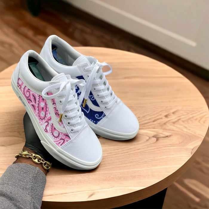 Custom Bandana themed Vans - Kiaun's Customs LLC