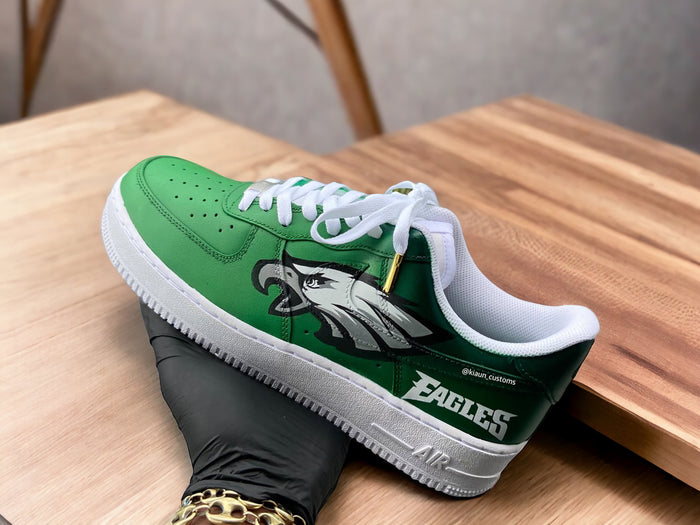Custom Nike Air force 1s Philadelphia Eagles Themed - Kiauns Customs LLC