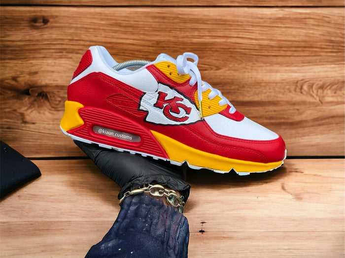 Custom Kansas City Chiefs Themed Airmax 90 - Kiauns Customs LLC