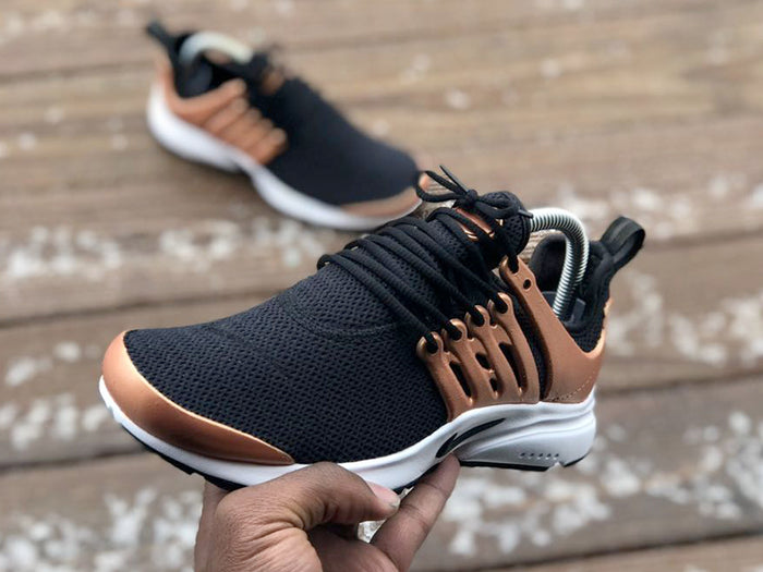 Custom Black and Rose Gold Nike Prestos - Kiaun's Customs