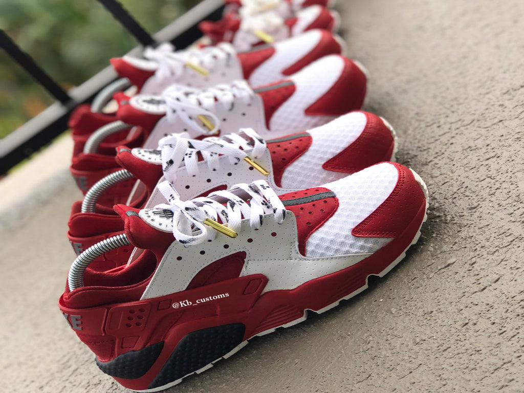 Custom Red and White Nike Huaraches | Kiauns Customs LLC