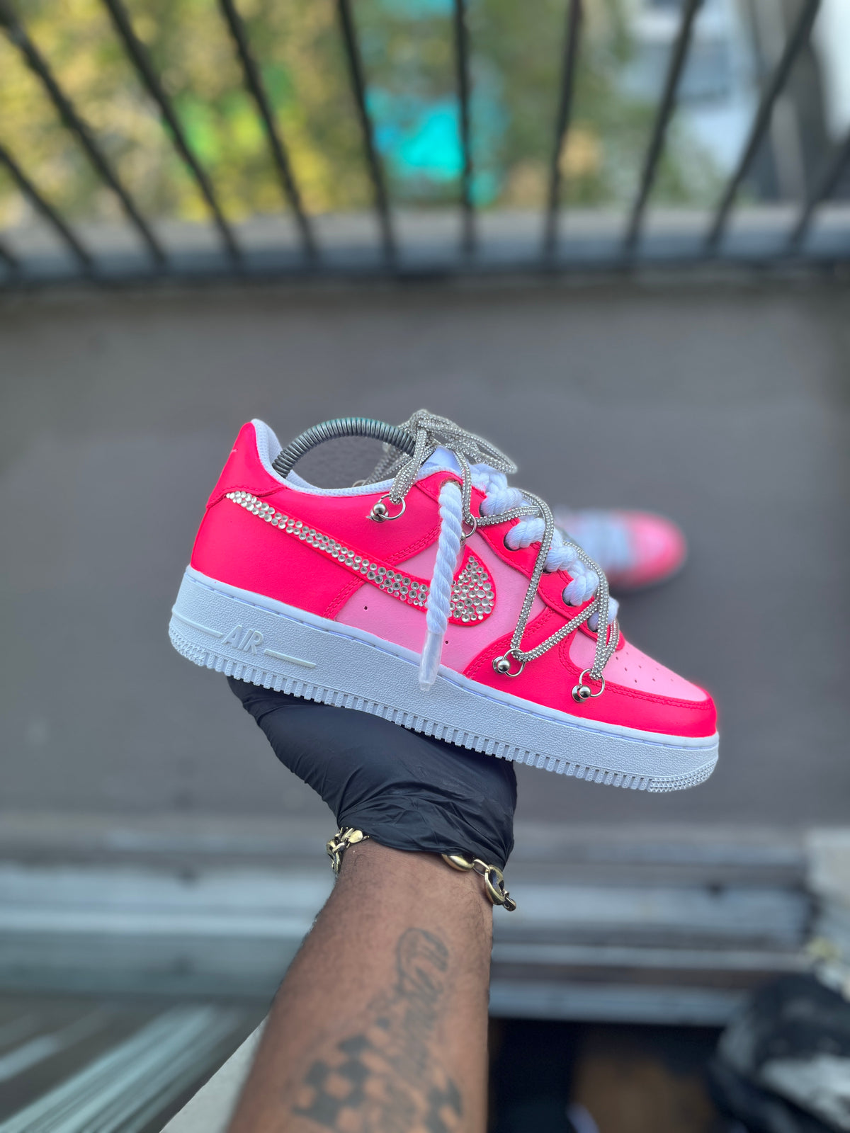 Custom Hot pink Air force 1s - Kiaun's Customs LLC