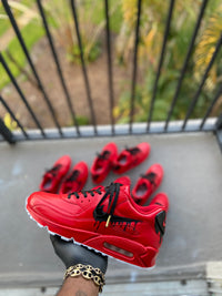 Custom Red and Black Drip Airmax 90 - Kiaun's Customs