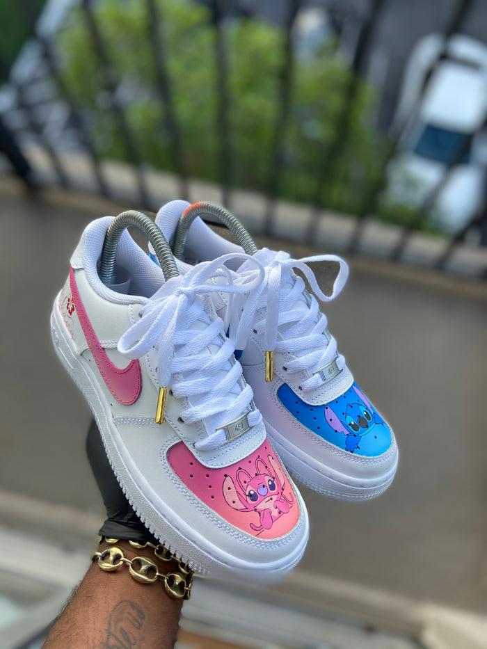 Custom lilo & stitch themed Af1s - Kiaun's Customs