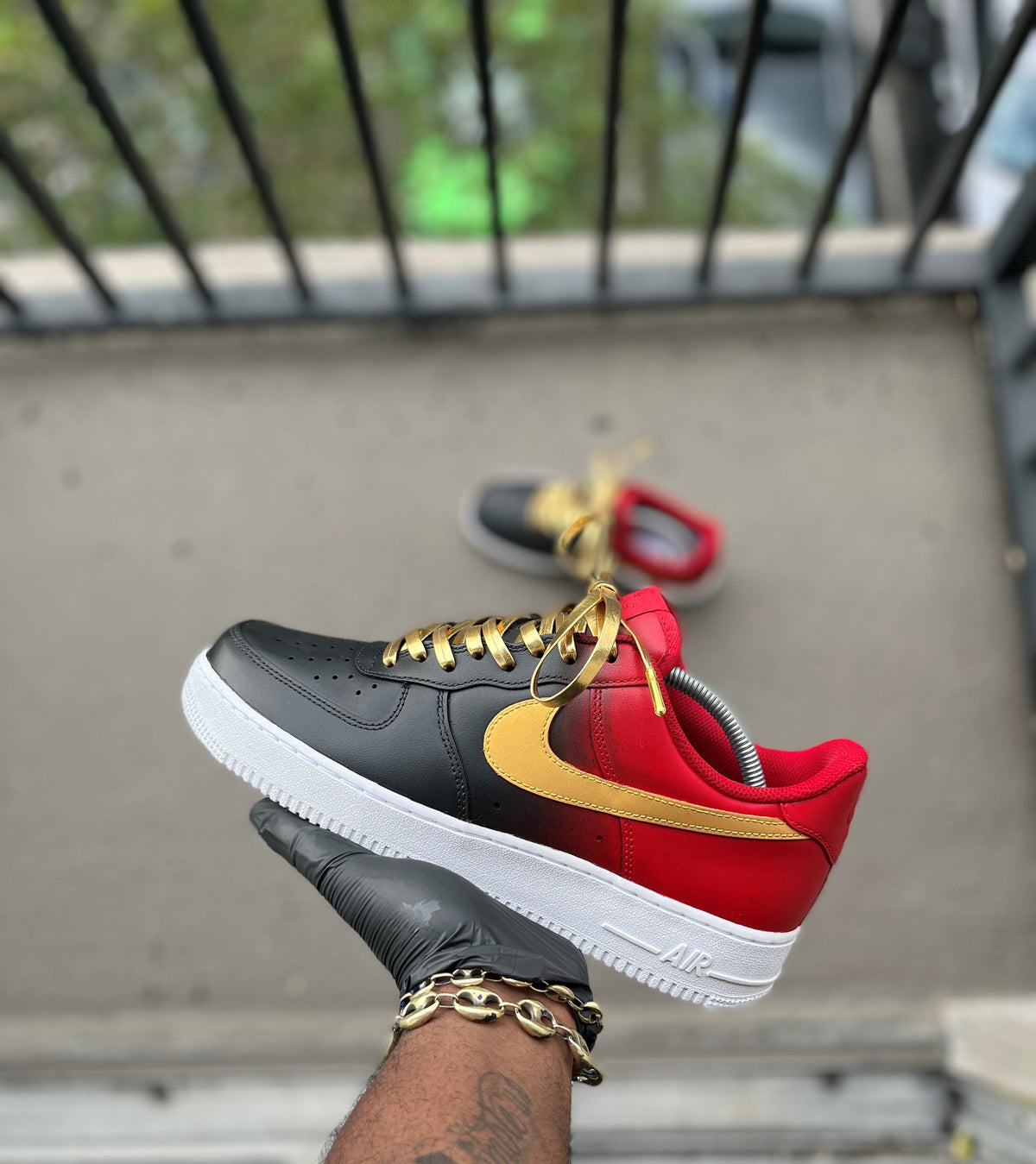 Custom Black and Red Air force 1s - Kiaun's Customs