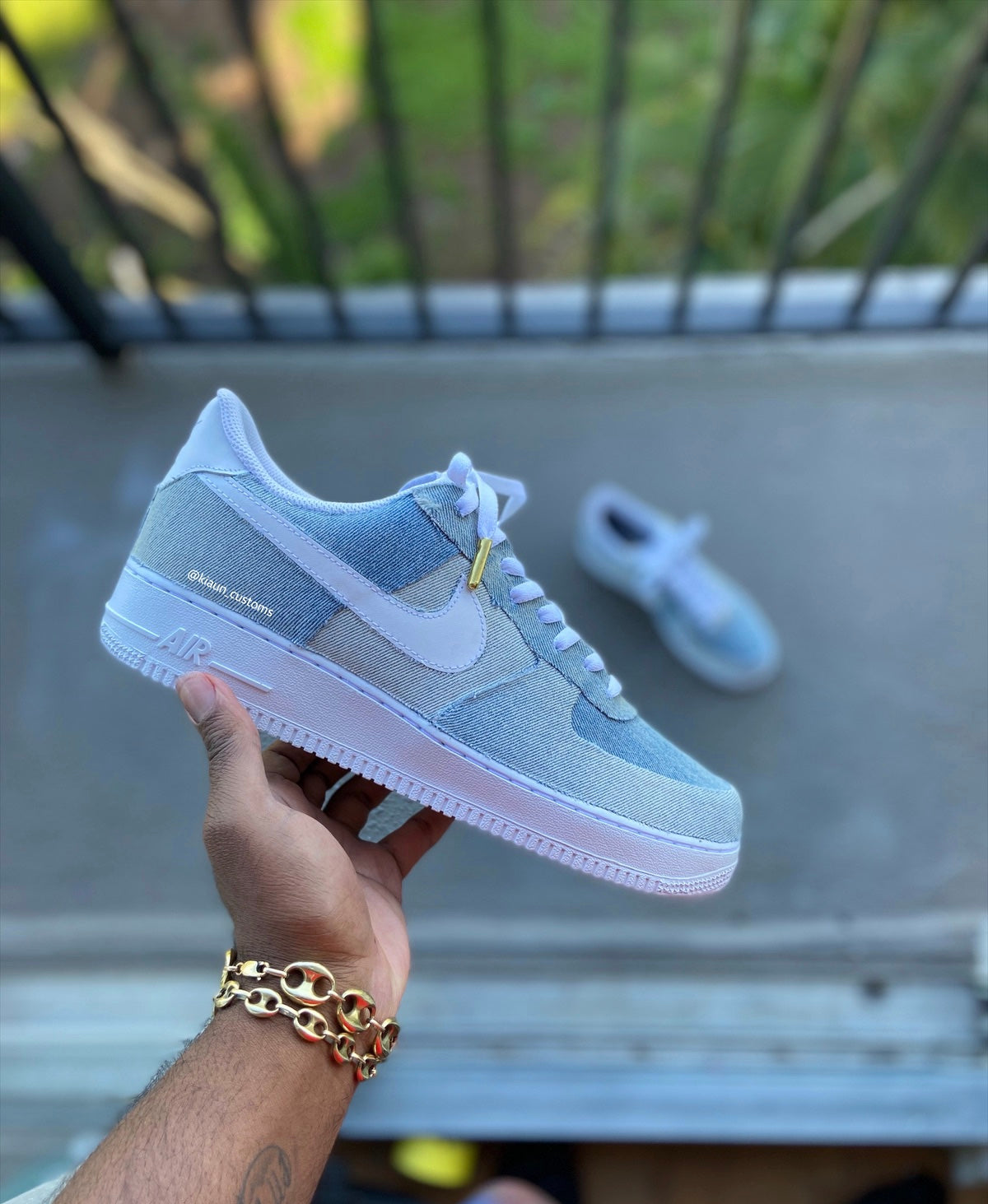 Custom Denim Air Force 1s - Kiaun's Customs