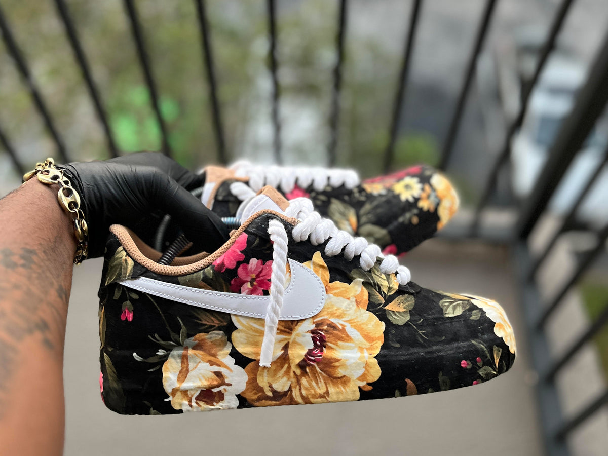 Custom Flower Print Air Force 1 - Kiaun's Customs LLC