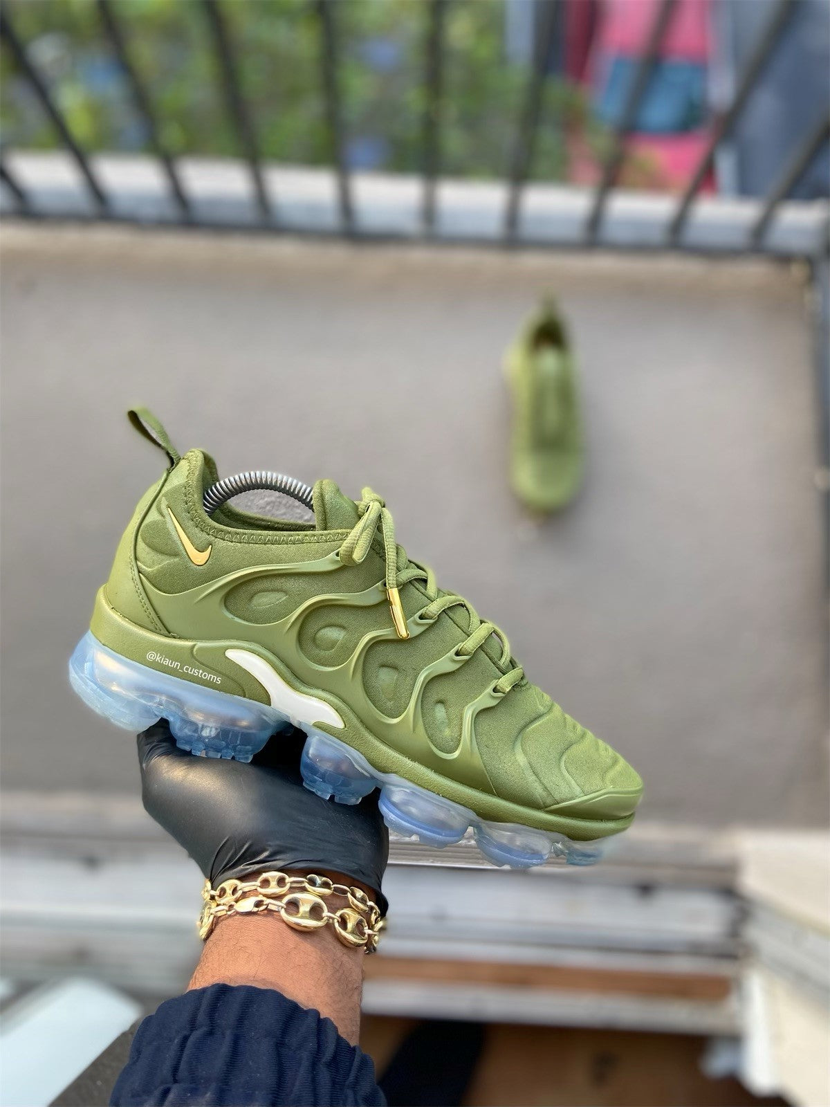 Custom Green Nike VaporMax Plus: Avocado Green - Kiauns Customs LLC