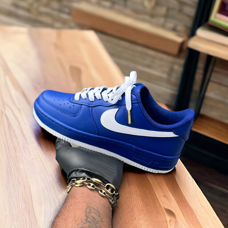 Custom Blue and white Air force 1, Gift for him, Customized shoes, Gift for her, Custom Sneakers, Perfect Birthday Gift - Kiaun's Customs LLC