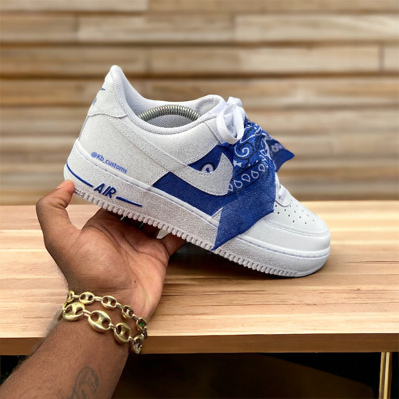 air force ones blue bandana