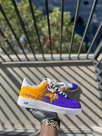 Custom Minnesota Vikings Themed Air Force 1s