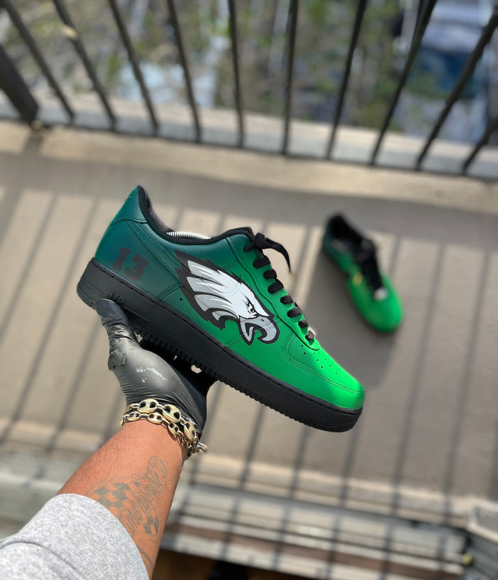 Custom  Philadelphia Eagles themed Air Force 1s