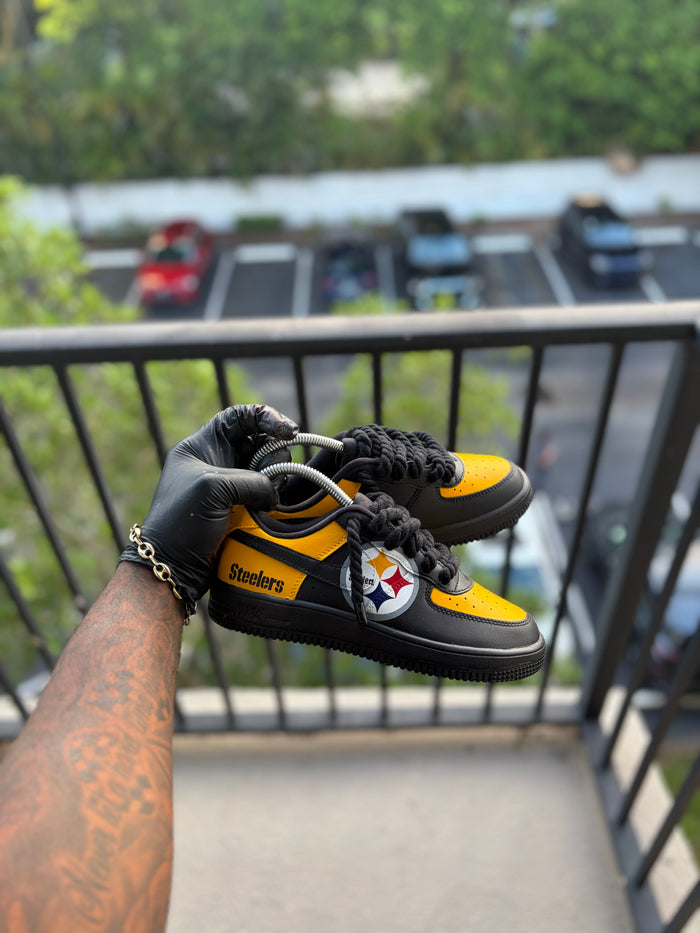 Custom Pittsburgh Steelers Nike Air Force 1s