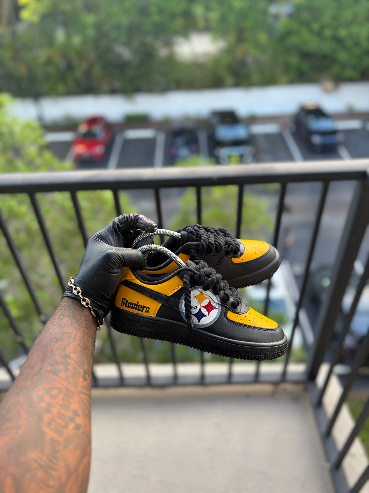 Custom Pittsburgh Steelers Nike Air Force 1s