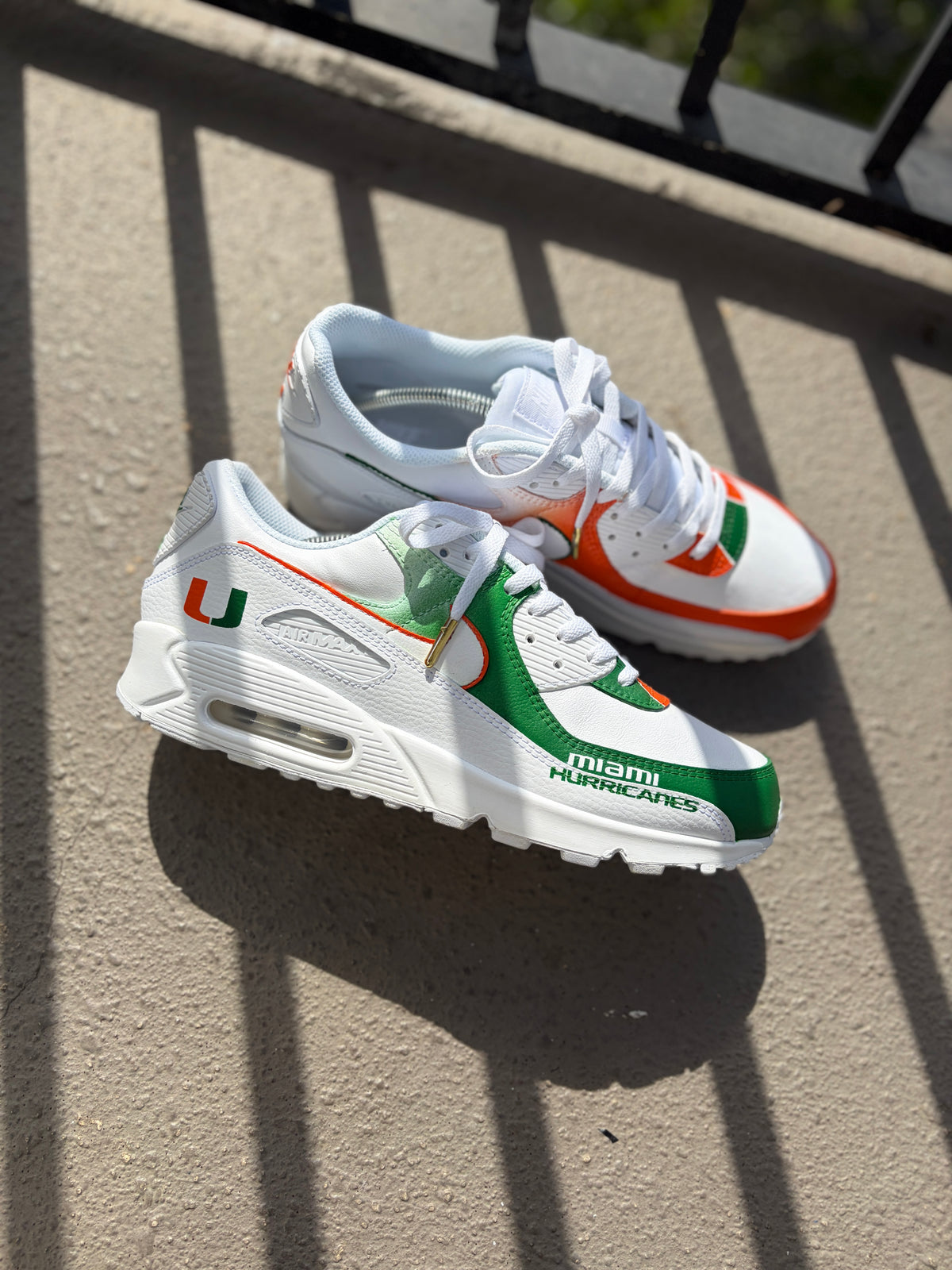Custom Miami Hurricanes Nike Air Max 90s