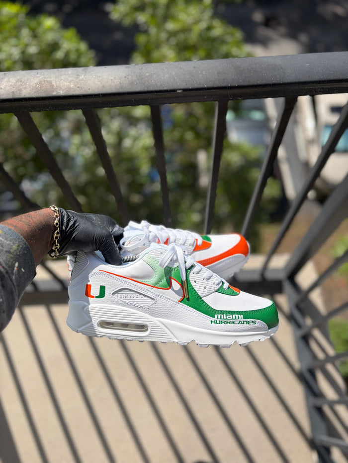 Custom Miami Hurricanes Nike Air Max 90s