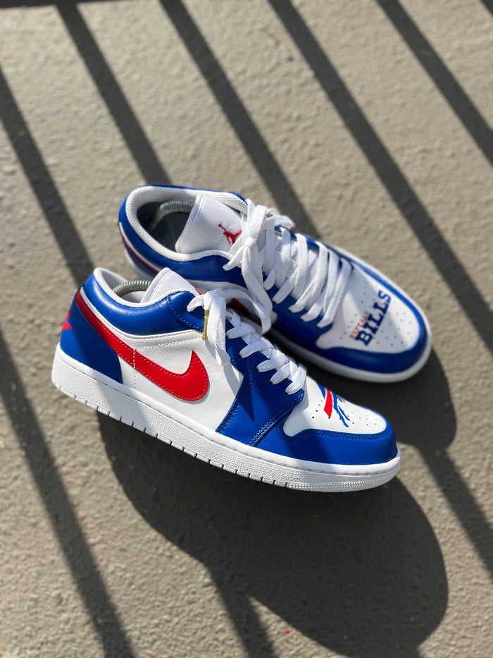 Custom  Buffalo Bills themed Air Jordans 1s