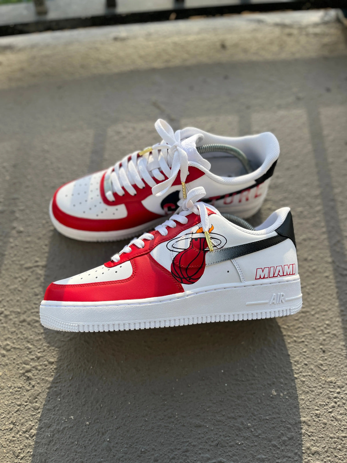 Custom Miami Heat Themed Air Force 1s Kiaun's Customs