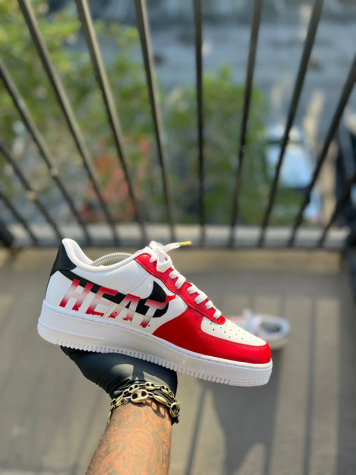 Custom Miami Heat Themed Air Force 1s Kiaun's Customs