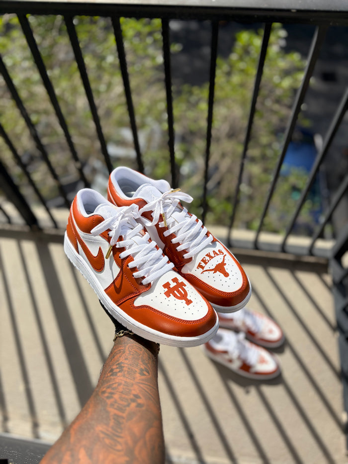 Custom Texas Longhorns Air Jordan 1 Lows