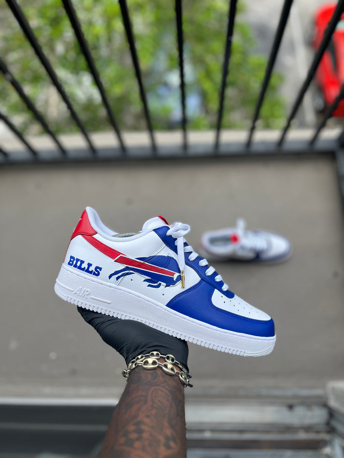 Custom  Buffalo Bills themed Air Force 1s