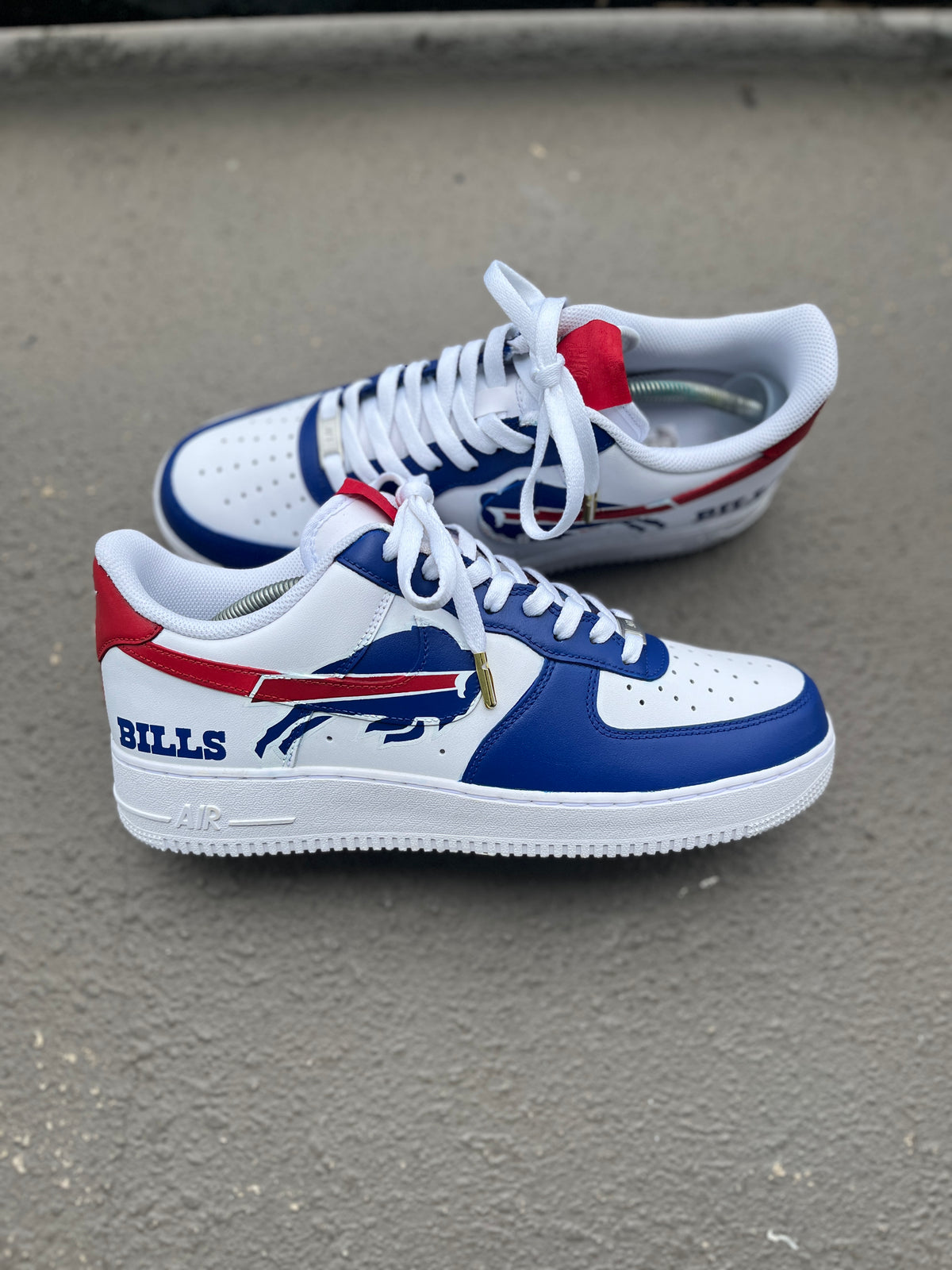 Custom  Buffalo Bills themed Air Force 1s