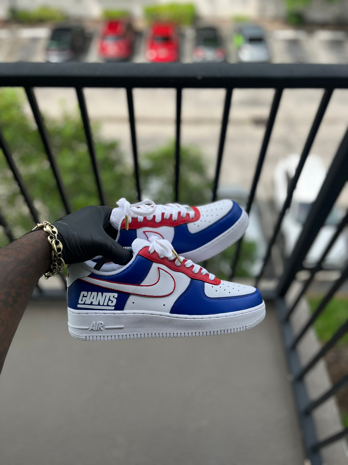 Custom New York Giants Themed Air Force 1s