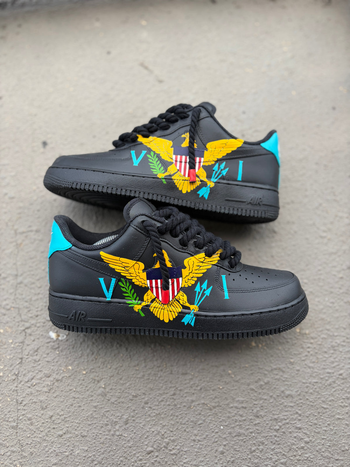 Custom Black VI Themed Air Force 1s
