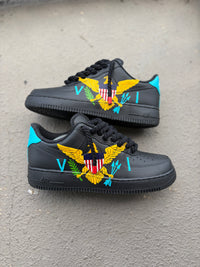 Custom Black VI Themed Air Force 1s