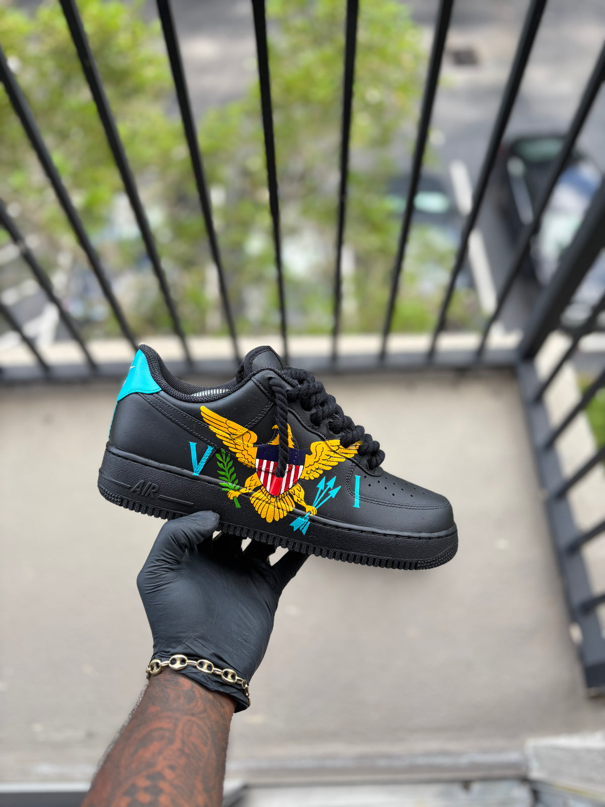 Custom Black VI Themed Air Force 1s