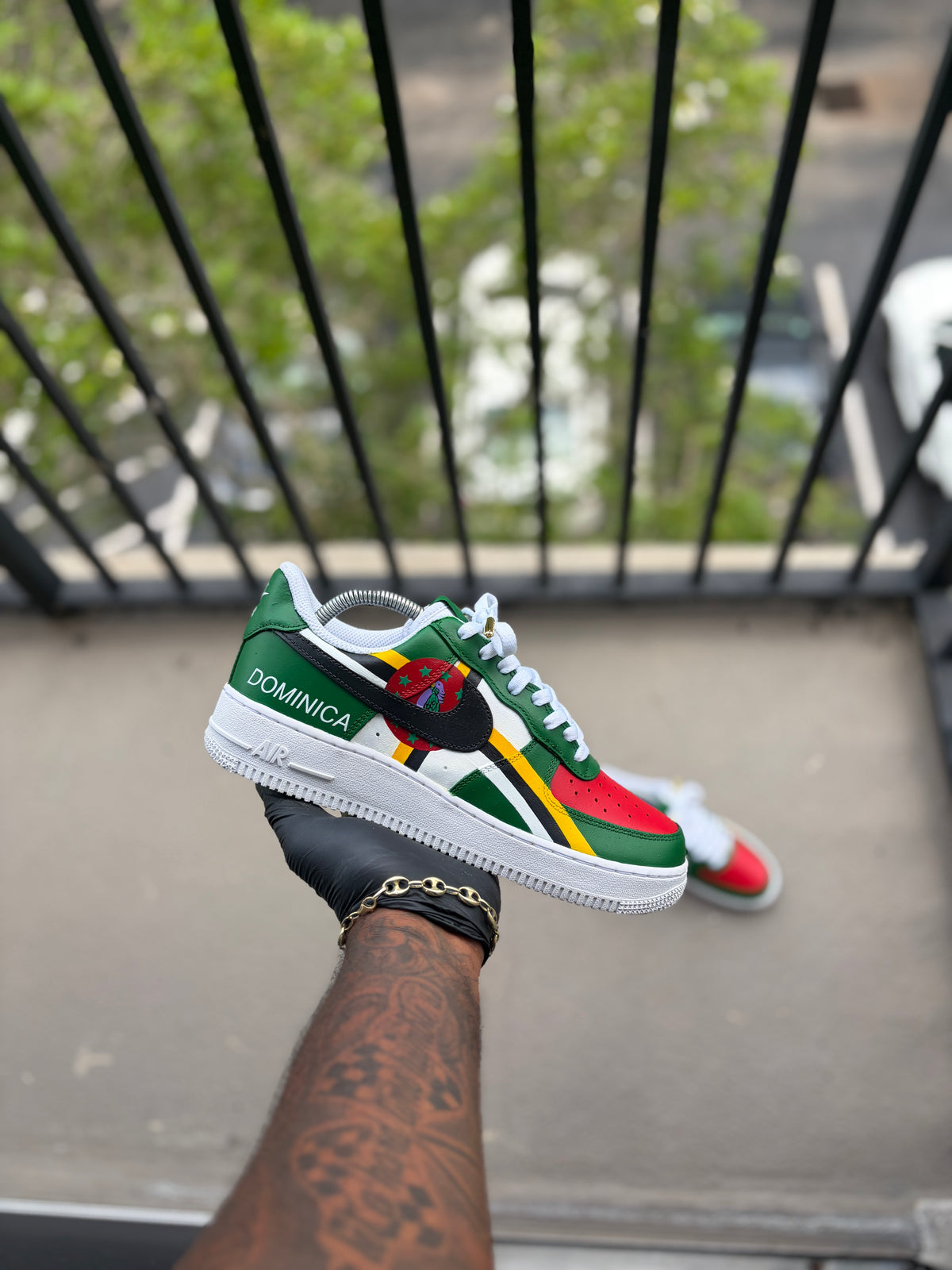 Custom Dominica Themed Air Force 1s