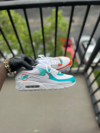 Custom Miami Dolphins Nike Air Max 90s