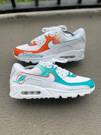 Custom Miami Dolphins Nike Air Max 90s