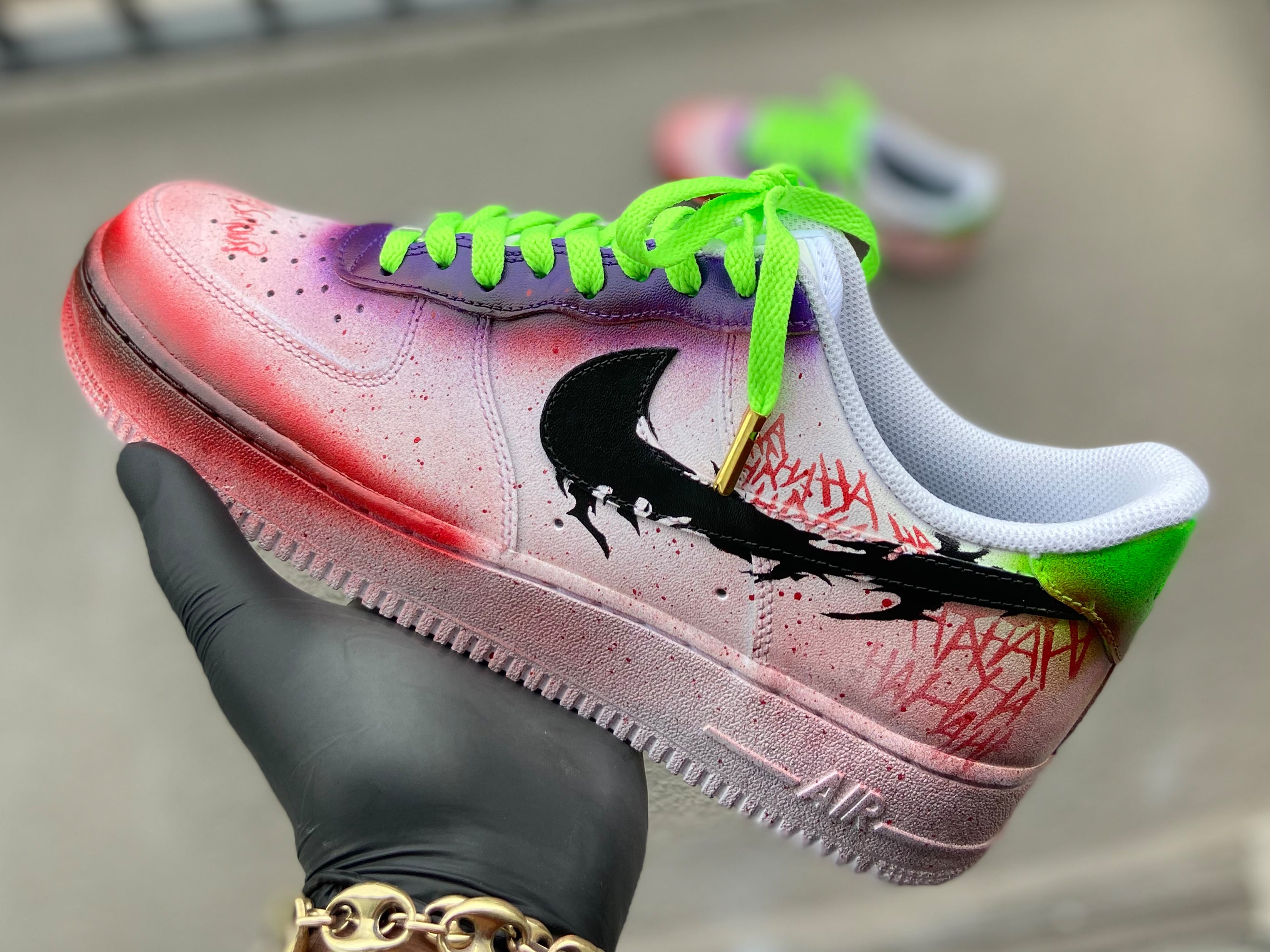 Custom Joker Themed AF1s Kiauns Customs LLC