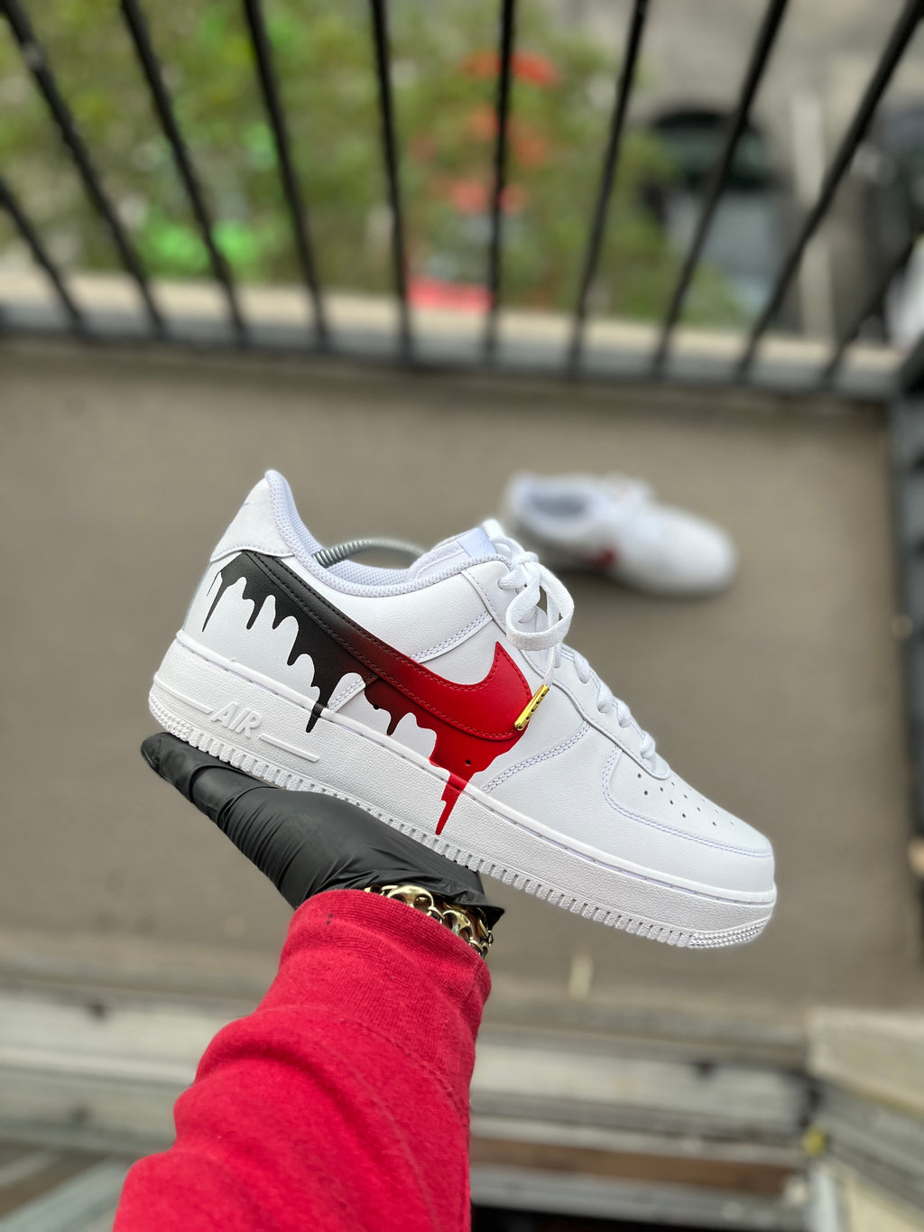 Custom Red and White Drip AF1s – Kiaun's Customs LLC