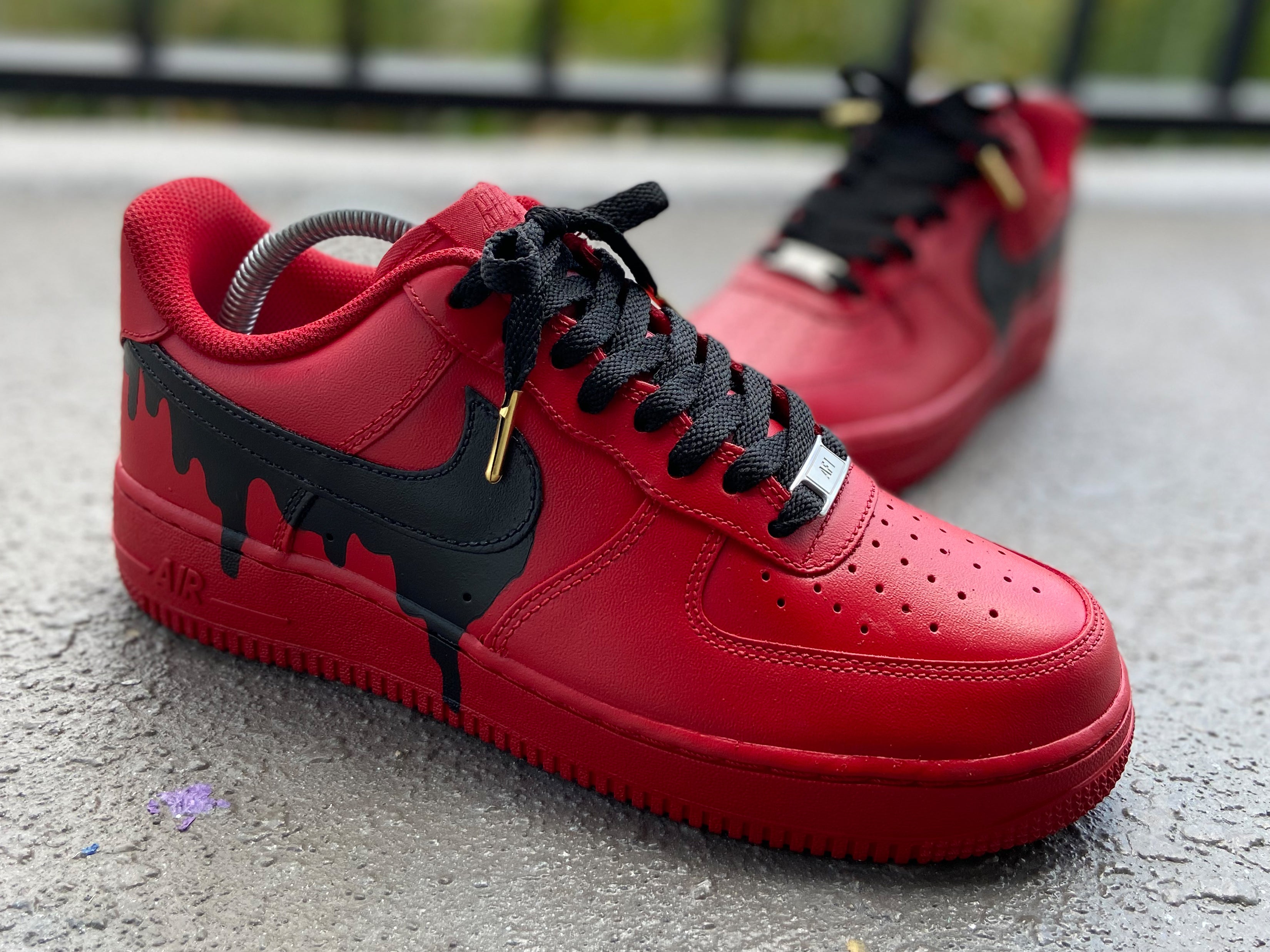 All red hotsell air force 1s