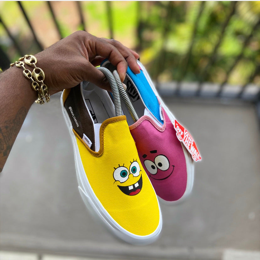 Custom SpongeBob and Patrick Themed Vans - Kiaun's Customs